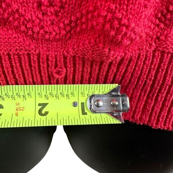 Vintage Village Green 100% cotton Red Knit Sweater Vest Size M - Picture 5 of 9